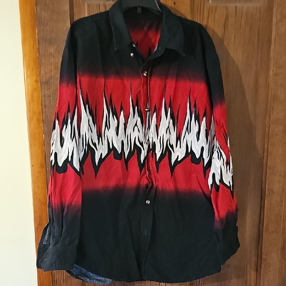Vintage Flame Pattern Shirt